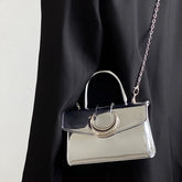 LIZAKOSHT - Casual Korean Style Handbag Solid Color Pu Leather Chain Fashion Shoulder Bag 2024 Spring Classic Vintage Crossbody Bag