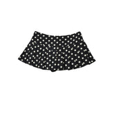 LIZAKOSHT - Women Button Black and White Polka Dot Print REMINI SKORT Micro-mini Skirt
