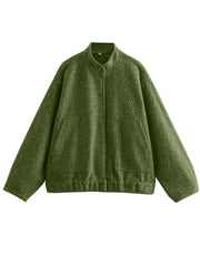 LIZAKOSHT - Fashion Oversized Baseball Bomber Jacket for Women Spring Long Sleeve Coats High Stree Female Stand Collar Loose Outwear