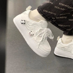 LIZAKOSHT - Cute Womens Sports Shoes Original Kawaii Panda Versatile Casual Shoes College Style Lightweight Non Slip Sneakers Women
