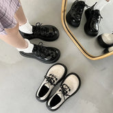 LIZAKOSHT - Plus Size 42 Women Shoes on Heel New Lolita Shoes Platform Shoes College Girls Casual Shoes Japanese JK Uniform Leather Shoes