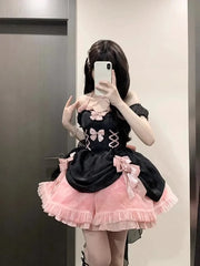 LIZAKOSHT - Rose Lolita Dress Flower Wedding Elegant Fishbone Escape Heavy Industry Puffy Trailing