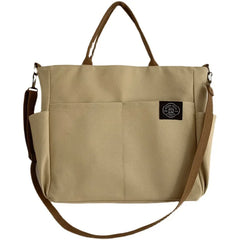 LIZAKOSHT - Japanese Multi-pocket Handbag Large-capacity Canvas Tote Bag Simple School lady bag One-shoulder Men's and Women's Messenger Bag