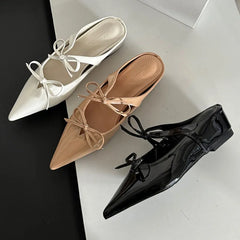 LIZAKOSHT - Fashion Mule Shoes Women Slippers Flat Heel Slides Casual Flip Flops Wedges Heels Sandal 2024 Brand Ankle Strap Mary Janes Mujer