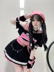 LIZAKOSHT - Japan Ruffles A-Line Skirt Women High Waist Tutu Elastic Waist Lolita Sweet Cute Preppy Style Faldas Black Cake Skirts