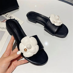 LIZAKOSHT - Flower Designer Women's Slippers Summer Casual Slides Female Fashion Vacation Low Heel Comfortable Beach Sandals Women