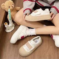 LIZAKOSHT - Fashion Casual Bread Women's Vulcanize Shoes Spring Summer New Designer Korean White Sneakers Female