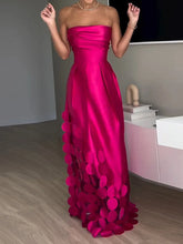 LIZAKOSHT - Sleeveless Chic Simple Fashion Maxi Dress, Women Summer Strapless Elegant Solid Party Dress, New Backless Patchwork Ladies Dress