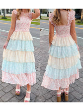 LIZAKOSHT - Women s Elegant Floral Print Chiffon Maxi Dress with Spaghetti Straps and A-Line Silhouette for Summer Beach Wedding Party