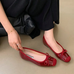 LIZAKOSHT  -  New Fashion Flat Mary Jane Shoes Women Bow Sweet Dress Shoe Comfort Casual Soft Sole Shallow Fashion Designer Brand Ballet Shoes