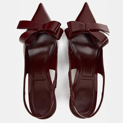 LIZAKOSHT  -  Butterfly-knot Designer Pointed Toe Heeled Sandals Women Back Strap Thin Heels Banquet Dress Shoes Women Pumps Zapatos De Mujer