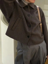 LIZAKOSHT - Vintage Coats Women Fashion Streetwear Long Sleeve Jackets New Autumn Winter Solid Loose Button Turn Down Collar Jackets