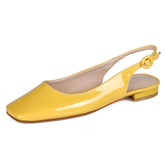 LIZAKOSHT - Elegant Flat Loafers Shoes Woman Soft Square toe Large Size Slingbacks Sandals Yellow Pink Dance Walking Office Shoes Comfort
