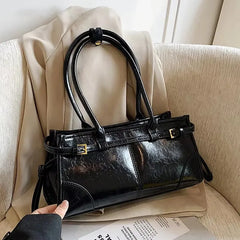 LIZAKOSHT - Retro PU Leather Shoulder Bag For Women New Autumn Winter Luxury Trend Underarm Bags Lady Korean Fashion Tote Bags Handbags