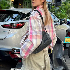 LIZAKOSHT - Jacket High-Quality Zipper Plaid New American Retro Men'S And Women'S POLO Shirt Cardigan Trendy Top Casual Jacket Trendy