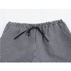 LIZAKOSHT - Summer Women Drawstring Mid Waist Casual Plaid Shorts