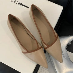 LIZAKOSHT - Luxury Designer Elegant Pointed Toe Women Pumps Autumn Comfort Soft Leather Wedge Shoes Women Shoes Office Flats Loafers