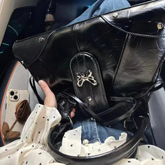 LIZAKOSHT - Women Y2k Fashion Chic Bow Handbags Casual Office Lady All Match Ins Shoulder Bags Korean Streetwear Vintage Trendy Underarm Bag