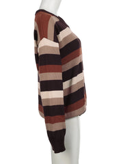 LIZAKOSHT - Vintage Striped Knitted Sweaters Casual Loose V-Neck Long Sleeve Pullovers Women Autumn Winter Fashion Streetwear