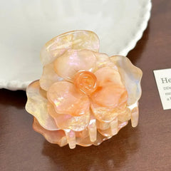 LIZAKOSHT  -  French Three-dimensional Camellia Hair Claw Acetate Elegant Rose Flower Crab Hair Clips Spring Hair Accessories for Women Girls