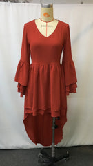 LIZAKOSHT - Coachella Music Festival Dress - Vintage Tie-Dye Floral Lace Fringed Ruffle Party Dress for Women, Rock Rave Boho Chic Outf