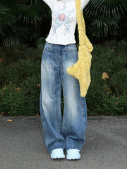 LIZAKOSHT  -  Blue Women Jeans High Waist Fashion American Vintage Streetwear Y2K NEW Wide Leg Jean Female Denim Trouser Baggy Denim Pants