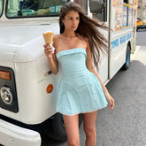 LIZAKOSHT - Summer New Fashion Sexy and Pure One-shoulder Bustier Dress