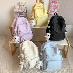 LIZAKOSHT - Waterproof Nylon Backpack for Women Multi-Pocket Travel Bagpack Female School Bag for Teenage Girls Boys Book Mochilas