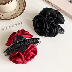 LIZAKOSHT - Hair Grab Clip Flower Hair Claw Shark Clip Korean Style Large Size Hair Claw Hair Accessories Barrettes Red Rose Hair Clip