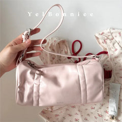 LIZAKOSHT - Pink Pillow Y2k Shoulder Bags Lady Fairycore Aesthetic Leather Handbag Purse Ladies Hot Girls Underarm Bag Luxury Women