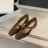 LIZAKOSHT - Square Toe Ballet Shoes Fashion Luxury Dress Flats Heel Mary Jane Shoes Women Loafers Casual Sneaker Female Ballerina Mujer