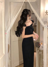 LIZAKOSHT - Elegant Bodycon Sleeveless Knitting Midi Dresses for Women Autumn New Evening Party Prom Robe Sexy Fashion Female Clothing