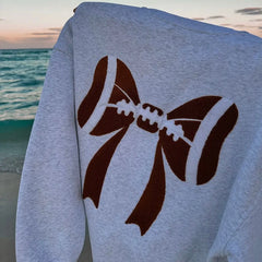 LIZAKOSHT  -  Letters Football Print Hoodie Pullover Autumn Long Sleeve Crew Neck Baggy Tops Women Casual Sweatshirt Sporty Aesthetic Clothes