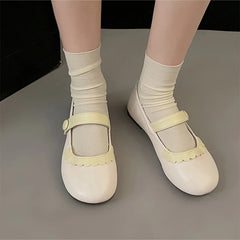 LIZAKOSHT - Kawaii Lolita Flats Shoes Mary Jane Women's Cute Japanese Cute Sweet Girls Student Round Head Jk Uniform Shoes