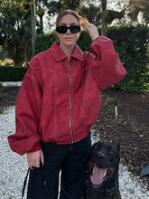 LIZAKOSHT  -  Solid Patchwork Cropped Coat Women Lapel Long Sleeve Loose Zipper Pockets Jacket Fashion Autumn Lady Casual Street Outerwear