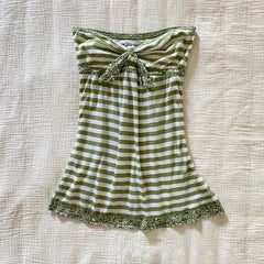 LIZAKOSHT - Y2k Clothes T Shirt for Women Japanese Style Vintage Sexy Ropa De Mujer Spring Summer Stripes Bows Short T-shirts