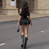 LIZAKOSHT  -  Off Shoulder Solid Sexy Fashion Backless Strapless Fairycore Skirt Set 2025 Spring New Prom Party Evening 2 Pieces Set