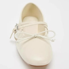 LIZAKOSHT - Women's Mary Jane Shoes Summer Classic Design Bow Soft and Comfortable Versatile Casual Cross Strap Ladies Ballet Flats