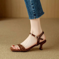 LIZAKOSHT - Square sandals with unique color blocking design, new one-piece sandals with personality