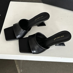 LIZAKOSHT  -  Comfort Square Toe Open Toe Women Wedge Slippers Sexy Designer Party Dresses Women Heeled Sandals Elegant Summer Women Mule Shoe