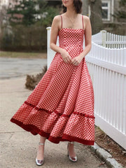 LIZAKOSHT - Women Stylish Retro Slip Dress Summer Elegant Spaghetti Strap Back Zipper Tank Dresses for Streetwear Cocktail Prom Vintage 80s