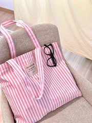 LIZAKOSHT - French Striped Casual Large Capacity Handbag Tote Bags Women Commute Shoulder Bag