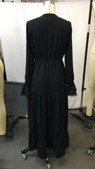 LIZAKOSHT - Women's Vintage Western Cowgirl Dress Country Lace Long Sleeve Casual Boho Chic Maxi Dress for Women Fashion Retro Party