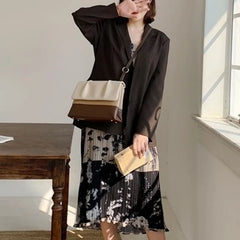LIZAKOSHT - Korean Vintage Pu Leather Large Capacity Bucket Bag Commuter Shoulder Bag Casual All Match Y2k Women Crossbody Messenger Bag