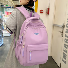LIZAKOSHT - New Solid Color Woman Backpack Black Color Student Schoolbag For Teenage Girls Boys Female Rucksack High Quality Book Bag