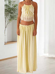 LIZAKOSHT - Women s Floral Print Crop Top and High Waisted Maxi Skirt Set for Summer Vacation Beachwear Outfit