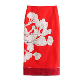 LIZAKOSHT - New Summer Female Chic Print Skirts Mid-Waist Zipper A-Line Woman Skirts Wild Causal Women's Straight Vintage Skirt Y2k