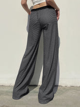 LIZAKOSHT - Casual Loose Stripped Wide Leg Pants Basic Mid-Waisted Straight Pants Women Autumn Spring Fashion Streetwear Ladies
