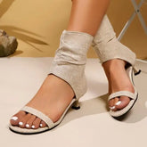 LIZAKOSHT - Summer Open Toe All-Match Female Sandal High Heels Sale Of Women's Shoes Large Size Peep Girls High-heeled Gladiator New