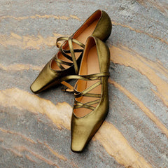 LIZAKOSHT - Fashion Pumps New High Quality Genuine Leather Shoes Cross Belt High Heels Commuter Women's Heels Shoes
